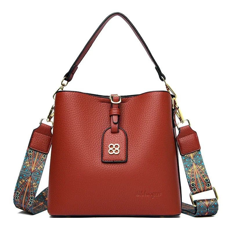 Luxury Designer High Quality Leather Women's Handbag Purses 3 Layers Multifunctional Ladies Shoulder Messenger Bags Sac Femme