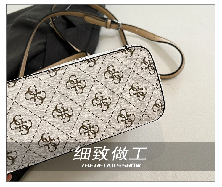 Chic Leather Crossbody Bag For Women Luxury Brand Shoulder Handbag Ladies Purse With Engraved Buckle