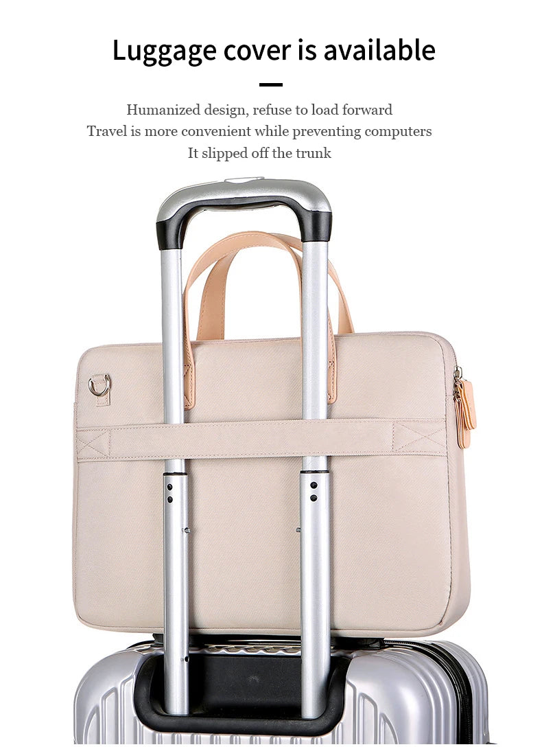 Lightweight Laptop Bag Portable Women Business Shoulder Messenger Bag  14/15 Inch Handbag Waterproof Storage Bags Briefcases