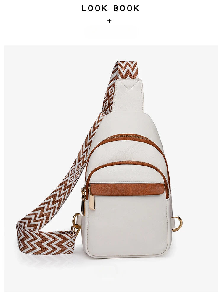 Sling Bag For Women Men Backpack Fanny Pack Crossbody Purse Chest Travel Shoulder Belt Bags Purse Handbag PU Leather Anti Theft