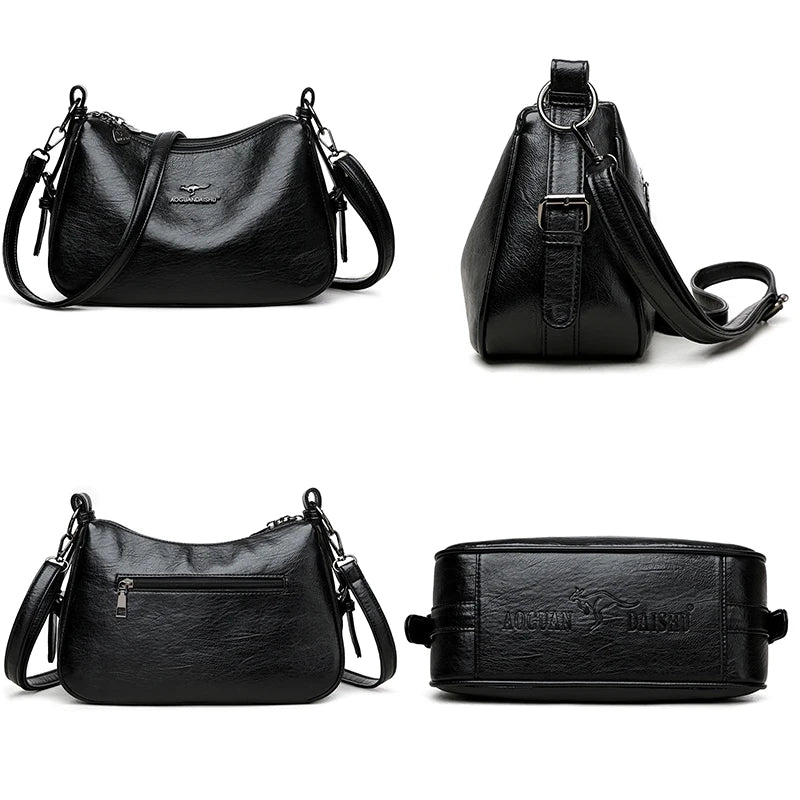 Luxury Designer Ladies Handbags New High Quality Leather Shoulder Bag for Women Female Retro and Minimalist Crossbody Bag Purses