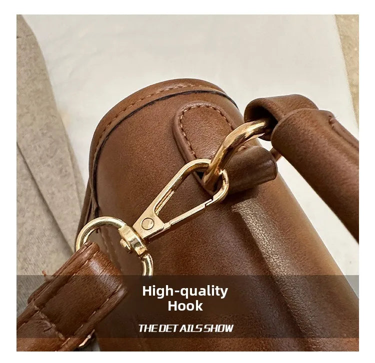 Casual Retro Large Capacity Women's Backpack Fashionable Versatile Stylish Satchel Crossbody Bag New Black City Simple Style PU