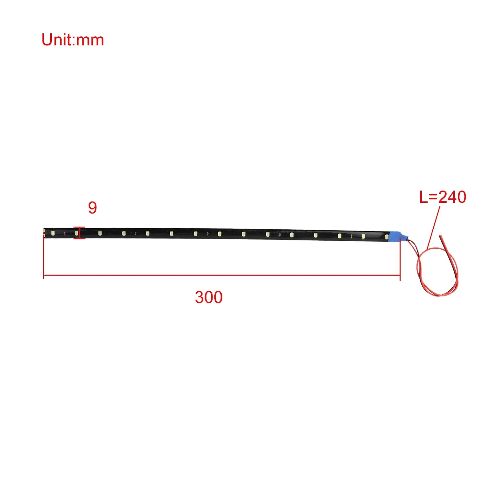 Car Led Light Strip 12V 30cm Led Strip Lights Lamp 1.5W for Motorcycle Golf Cart Automotive Trucks Boat Waterproof