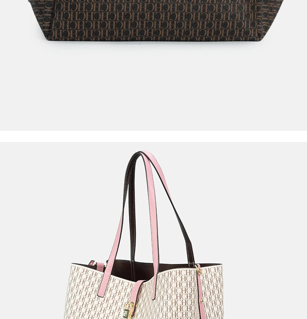 CHCH Women's Tote Bag Summer New Large Leisure Personalized Bag Retro Capacity Mother and Child Wallet