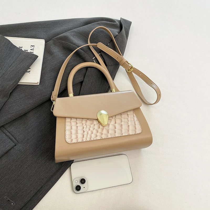 Luxury Black Handbag Classic Women Bag 2024 New Designer Shoulder Bag High Quality Solid Pu Leather Crossbody Small Square Bag