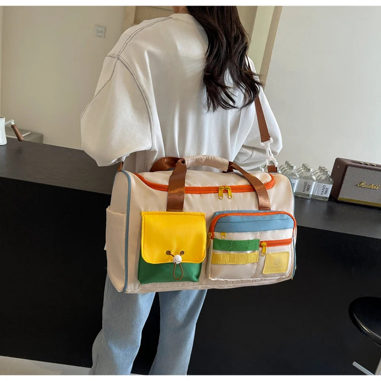 Travel Bag, Duffel Bag Cosmetics Bag, Professional Fitness Bag, Yoga Swimming Training Backpack, Satchel Shoulder Crossbody Tote Bag, Suitable for Men and Women