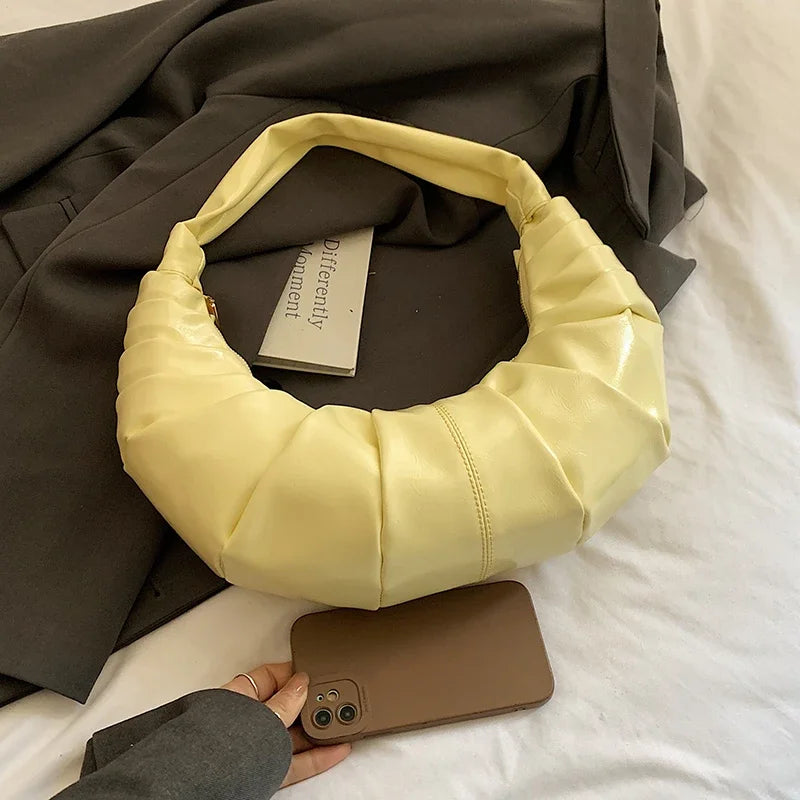 Silver Handbags Women Dumpling Shoulder Bag Fashion Luxury Ladies Hobos Bags High Capacity Female Tote Bag Black