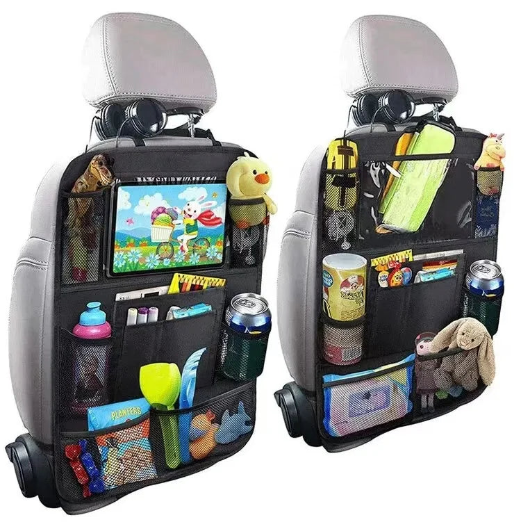 Car Seat Storage Organizer Multifunctional Oxford Fabric Car Back Multi Pocket Storage Bag with Touch Screen Tablet Holder
