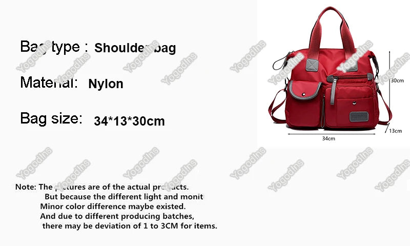 New Ladies Tote Bag Fashion Nylon Waterproof Casual Shoulder Bag Mummy Bag Large Capacity Messenger Bags