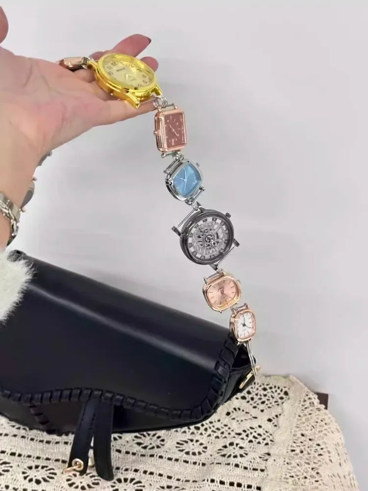 Designer Luxury Saddle Bag Women 2025 New In Fashion Chic Metal Watch Strap Shoulder Bag Trend Graffiti Novelty Female Bags