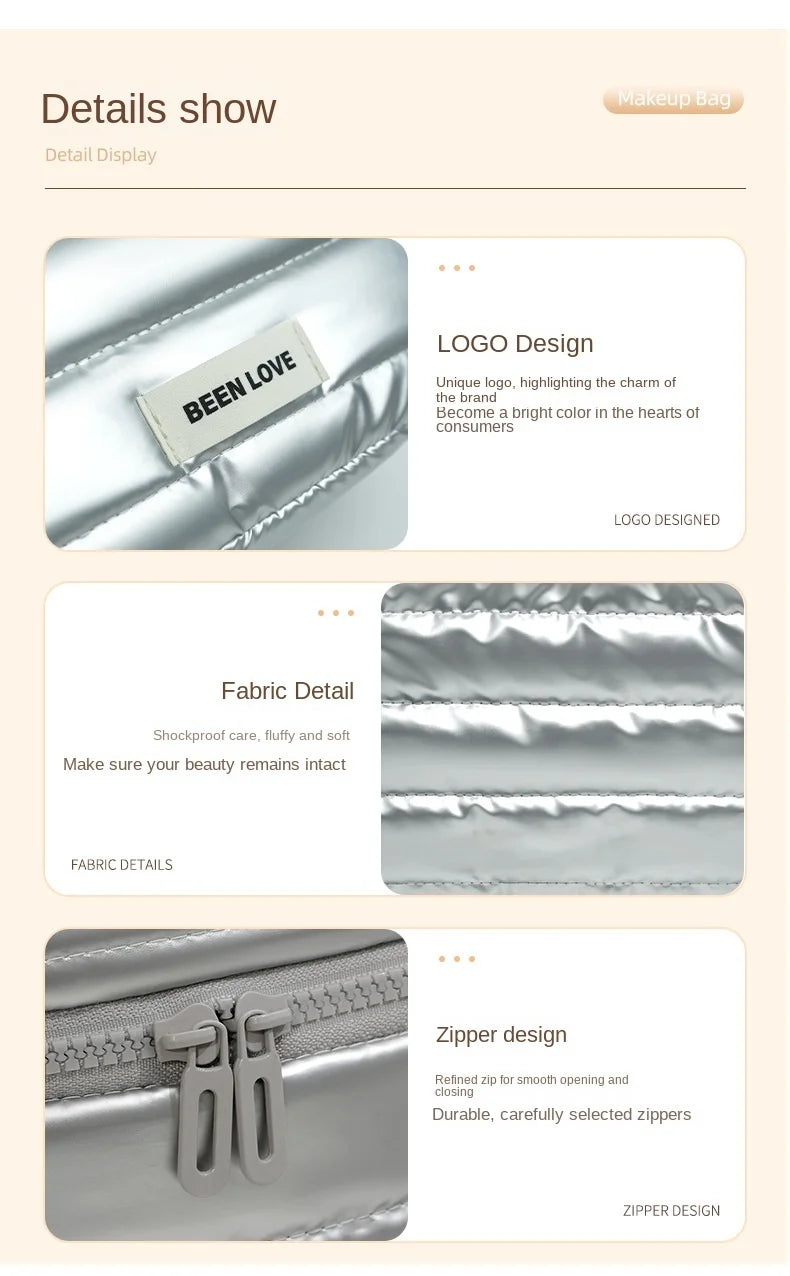 2025 New Design Cosmetic Bag Handheld Makeup Bags Large Capacity Lipstick Skincare Storage Bag Travel Portable Women Ideal Gift