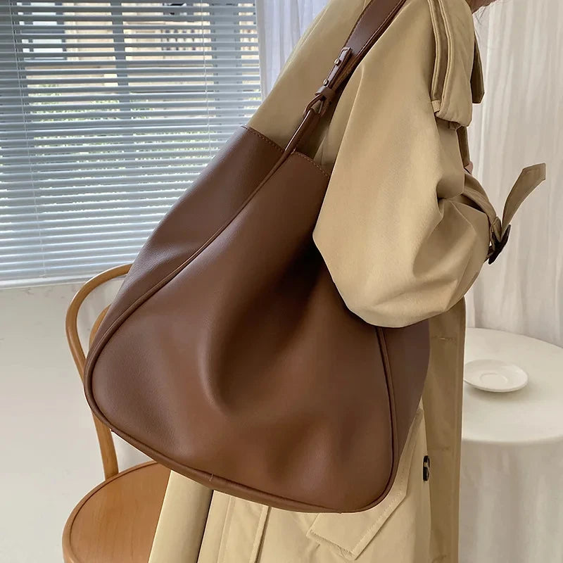 Luxury Tote Bag for Woman 2024 Trend Large Capacity Female Shoulder Bag High Quality Leather Simple Designer Woman Handbag