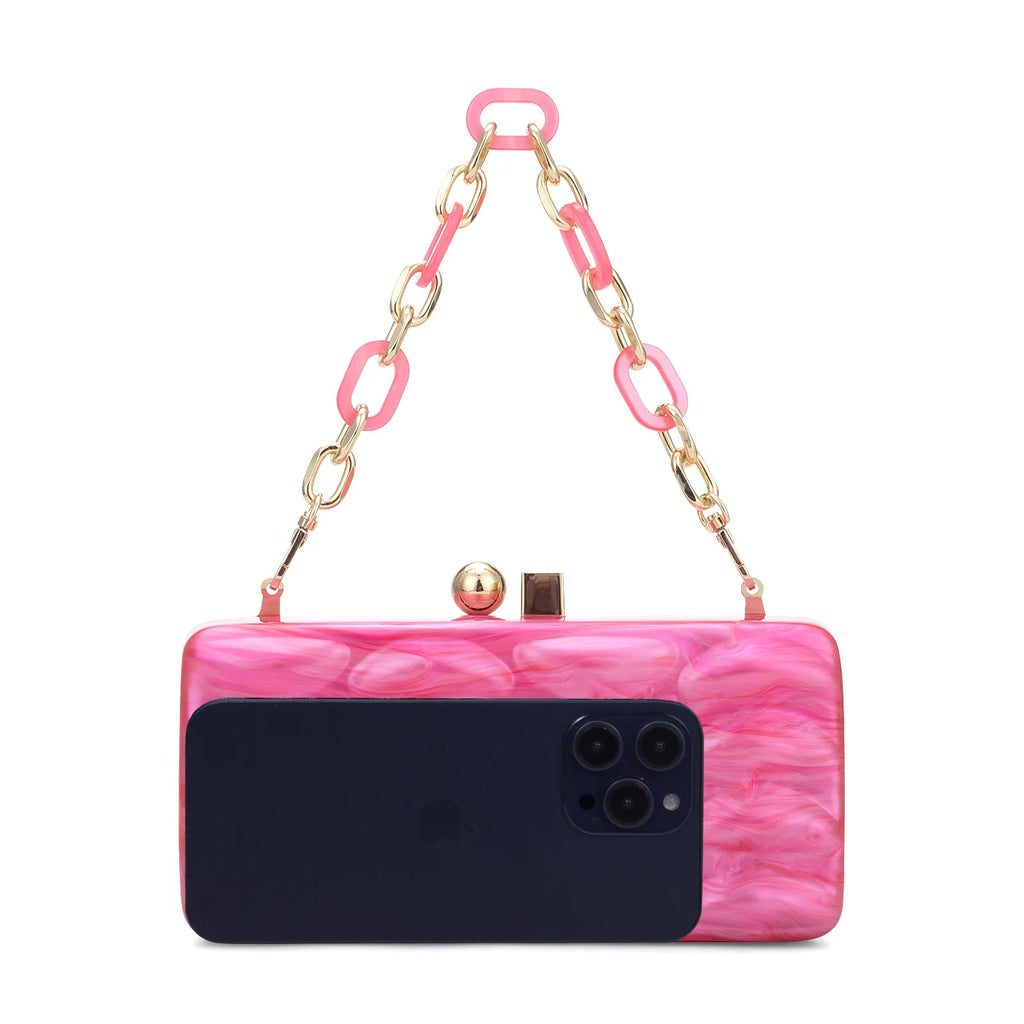 Luxury Evening Bag For Women Elegant Acrylic Hard Surface Ladies Clutch 5 Color Hangbag Party Wedding Shoulder Bags 2024 Fashion