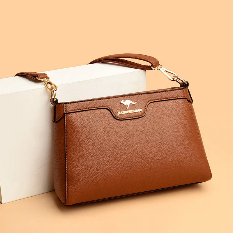 Fashionable Urban Women's Crossbody Bag Single Shoulder Bag Small Square Bag Stylish Mom Bag PU Material Medium Size Zipper O...