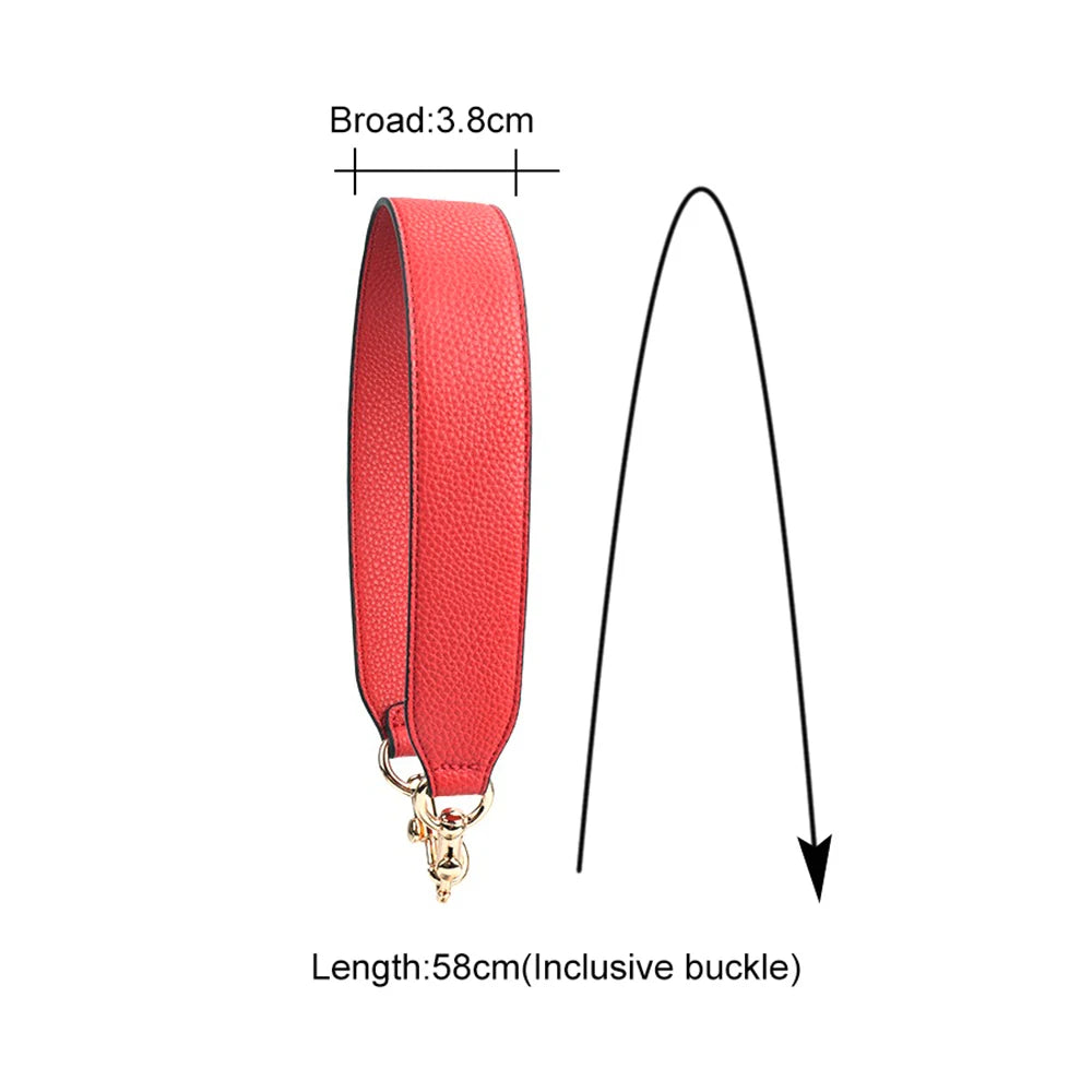 Luxury 3.8cm*58cm Leather Wide Single Shoulder Bag Strap Replacement Underarm Bag Strap Lady's Handbag Belt