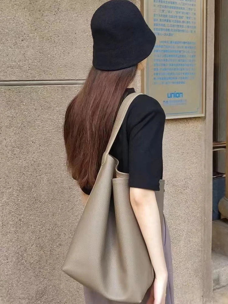 Large Capacity Women's Satchel Simple Fashion Sling Shoulder Tote Bag Shopping Outdoor Storage Shopping Bag Furniture Supplies