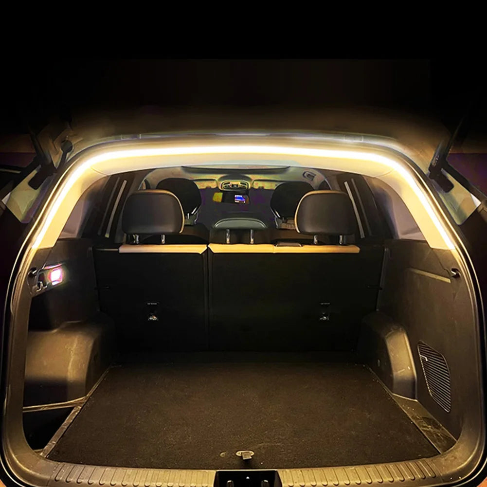 LED Car Trunk Light Strip 2/4M No Drilling Dynamic Flowing Light Strip Car Trunk Ambient Lighting Strip for Truck Trunk Decor