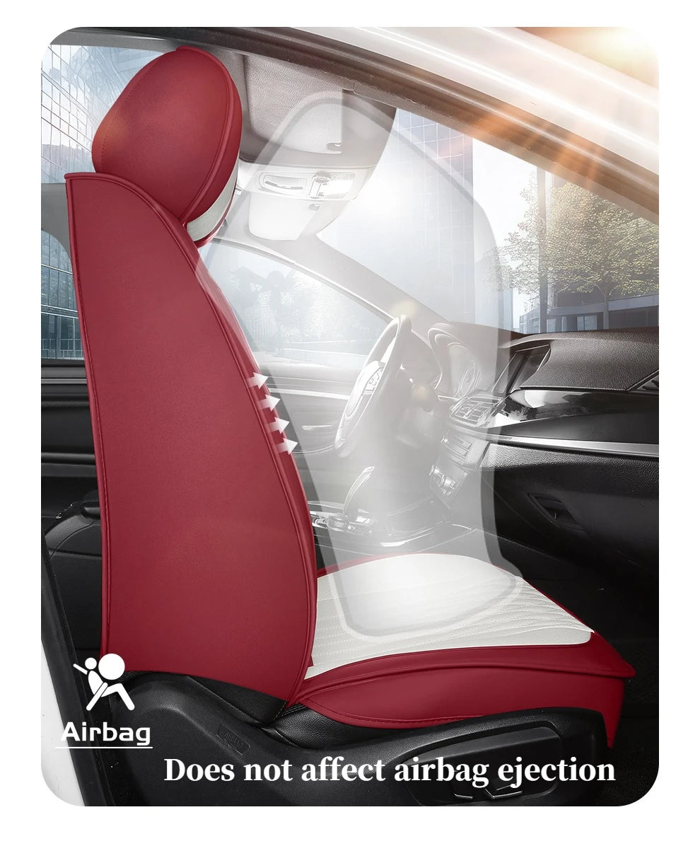 Full Set Car Seat Covers  Full-Wrap Design, Breathable Perforated PU Leather, Universal Fit for Most Sedans, Trucks & SUVs