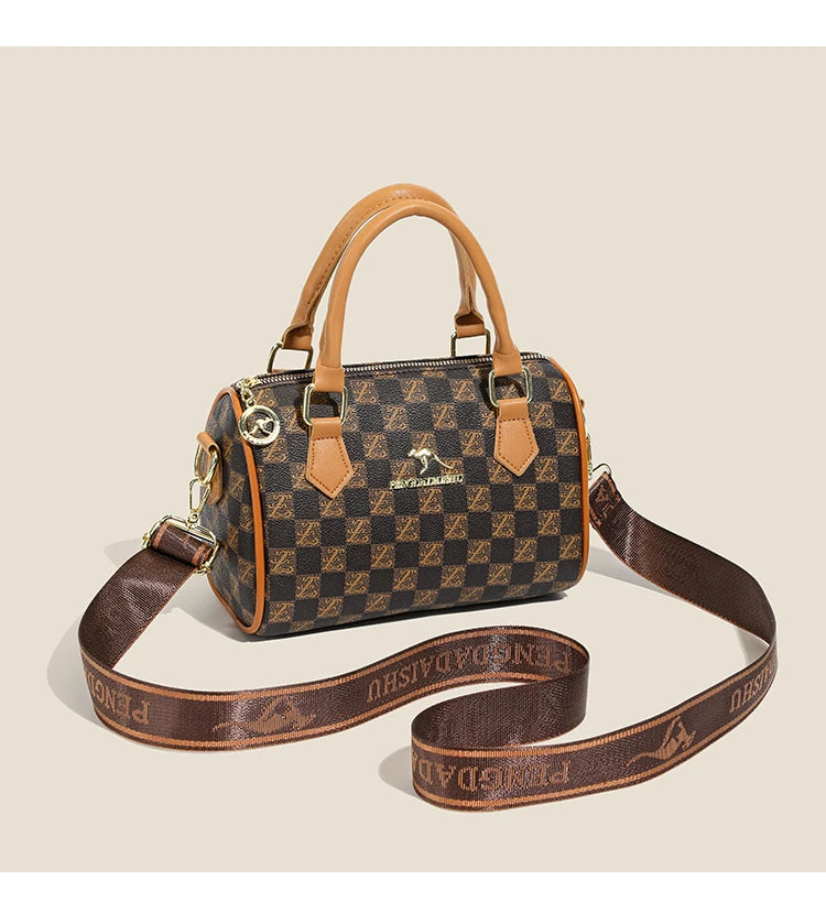 New vintage printed Boston handbag, trendy bags, versatile messenger bag