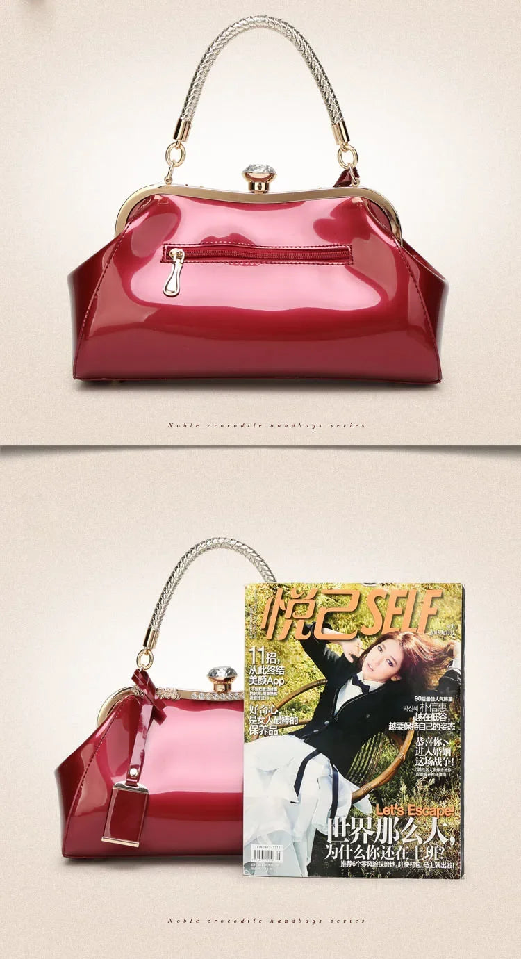 Elegant Patent Leather Evening Bags for Women Ladies Clutch Shoulder Handbags Wedding Party Accessories bolsa feminina