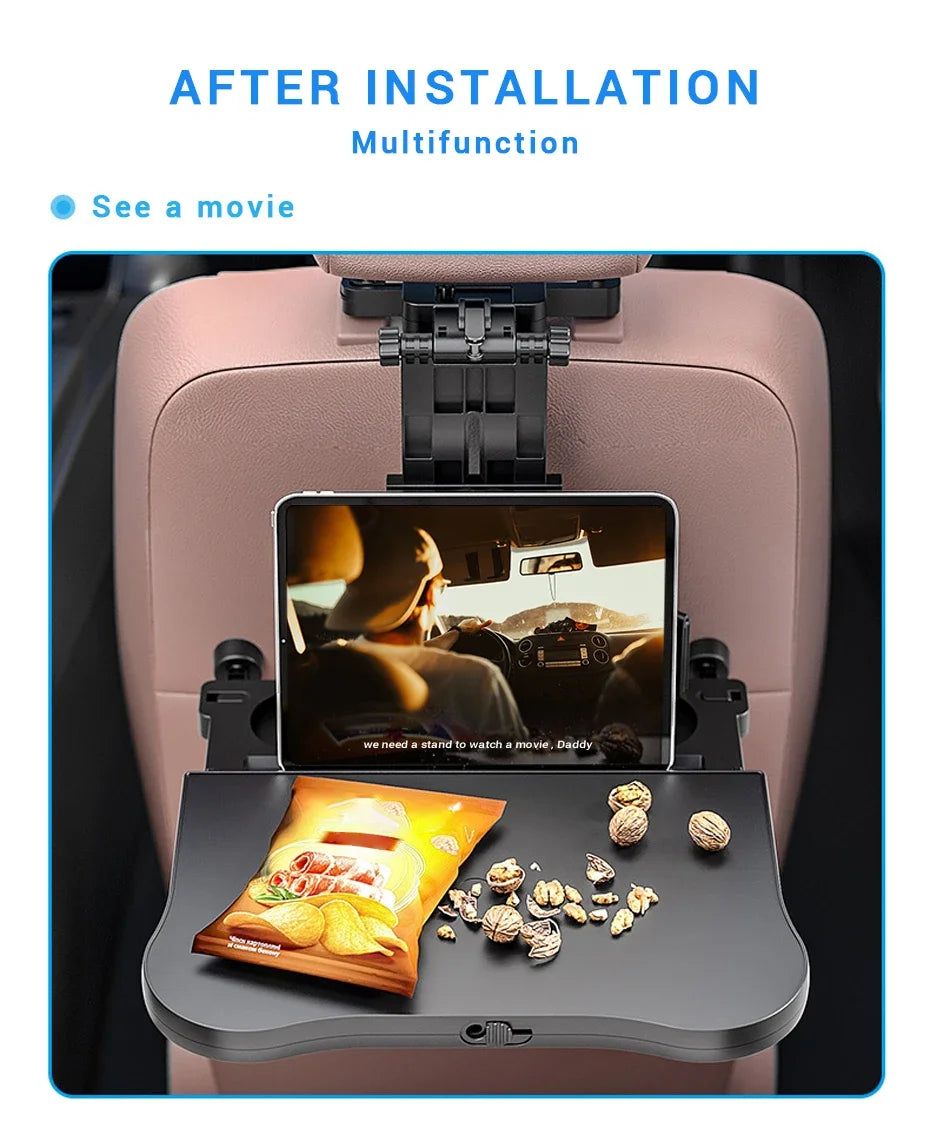 Car Back Seat Foldable Table Tray Tablet Laptop Holder Auto Seat Back Desk Tissue Box Cup Phone Holder Folding Table NEW