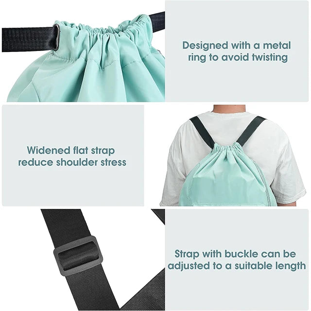 Custom Sports Gym Bags With Side Pocket For Men Women Drawstring Backpack Water Resistant Drawstring Bags Gym Backpack