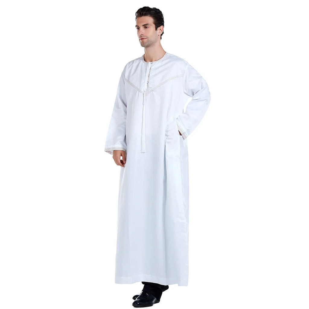 Muslim Men Abaya Robes Arab Middle Eastern Jubba Thobe Islam Clothing Kaftan Dress  Saudi Caftan