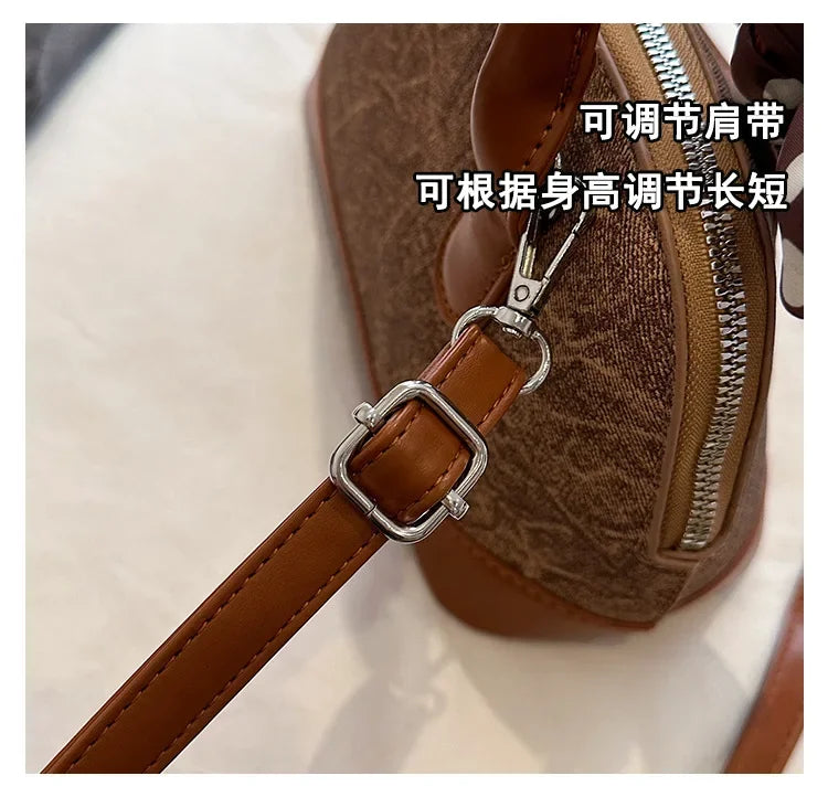 2024 New! Retro Stylish Ruffled Shell Bag - High - End Printed, Ideal for Women's Casual Outings & Versatile Use Free Shipping