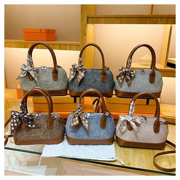 2024 New! Retro Stylish Ruffled Shell Bag - High - End Printed, Ideal for Women's Casual Outings & Versatile Use Free Shipping