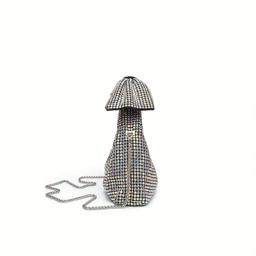 Bow Evening Bag for Women Rhinestone Shoulder Purse Glamorous Crystal Crossbody Bag Sparkling Party Clutch for Special Occasions