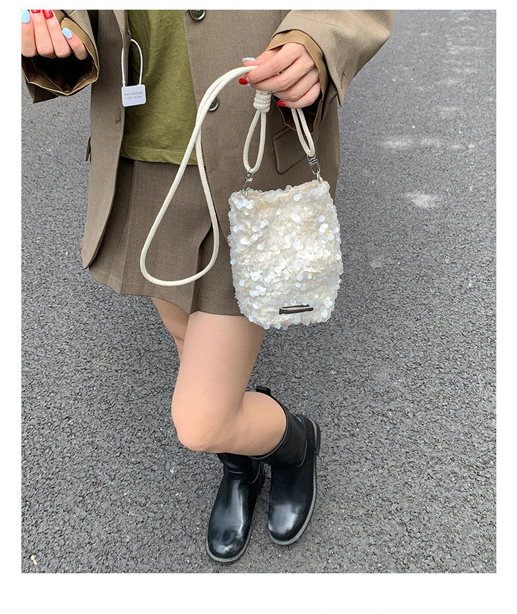 2025 New Large Sequined Bags for Women Are in Trend This Year – Large-Capacity Tote Bags with a Stylish Texture, Suitable as Sho