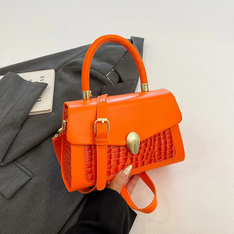 Luxury Black Handbag Classic Women Bag 2024 New Designer Shoulder Bag High Quality Solid Pu Leather Crossbody Small Square Bag