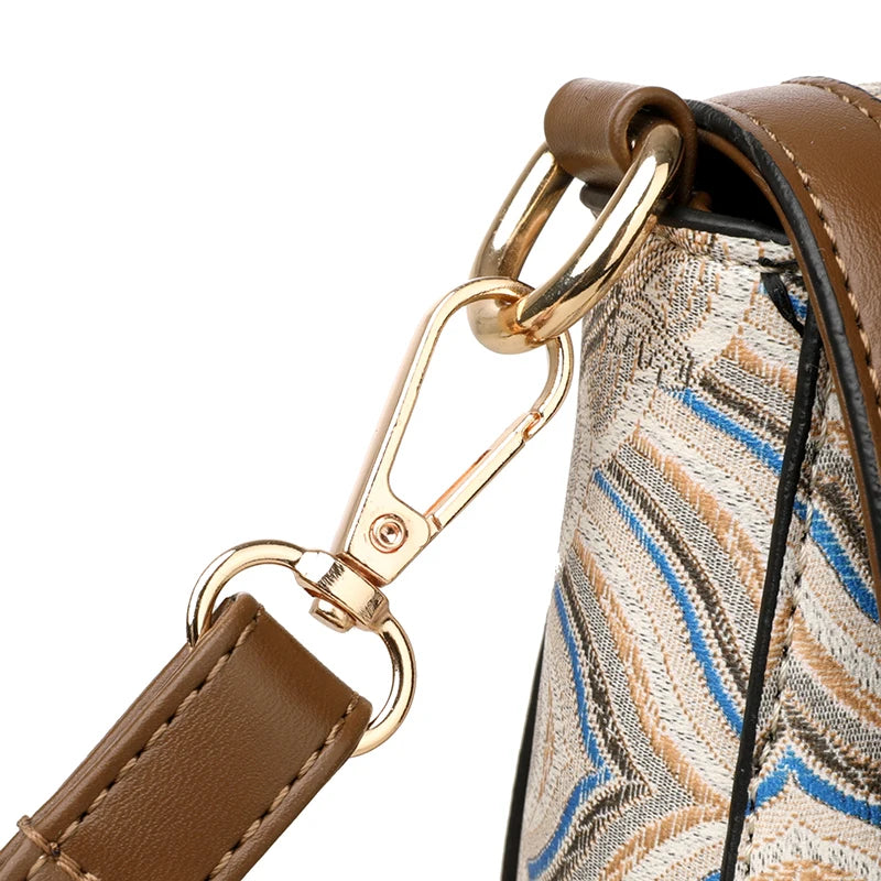 Luxury Designer Trend Embroidered Women's Shoulder Bag High Quality Soft Leather Women Crossbody Bags Female Handbag Sac A Main