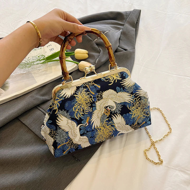 Luxury Evening Clutch Bag For Women Bride Wedding Clutch Purse Chain Shoulder Bags Small Party Handbag Rattan Handle Handle Tote