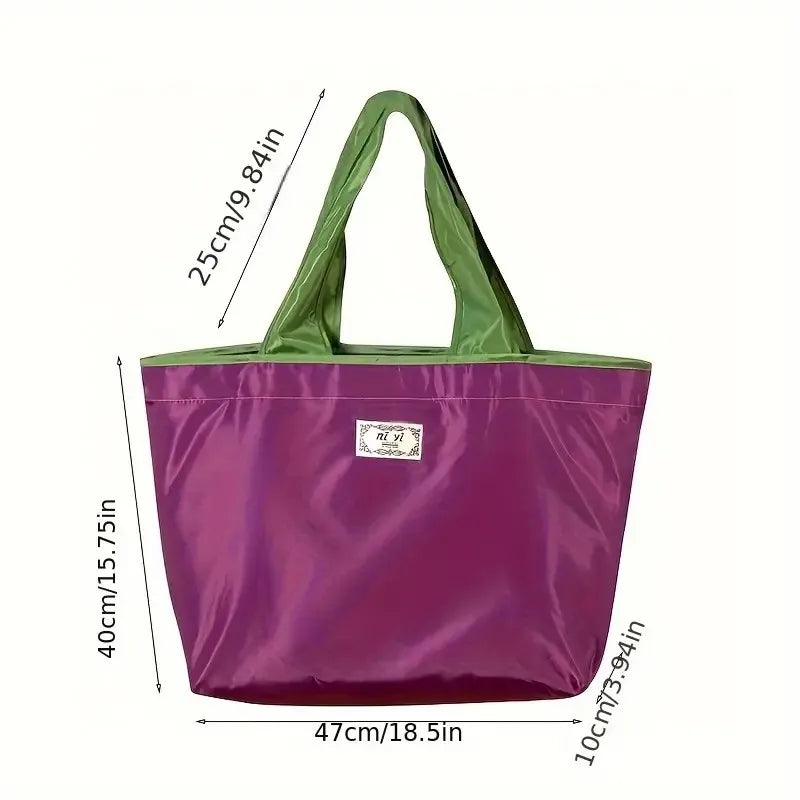 Large Capacity Foldable Drawstring Shopping Bag Reusable Casual Shopping Shoulder Bag Multifunctional Eco-friendly Storage Bag