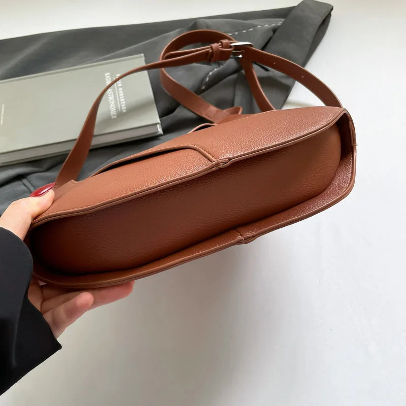 Luxury Designer Bag Fashion Women's PU Leather Shoulder Bag Minimalism Solid color Crossbody Bags for Women Ladies Handbag