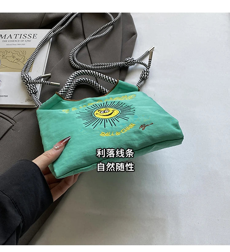 Armpit bag; eco-friendly shopping bag; exquisite embroidery; waterproof nylon shopping bag; handbag for ladies; single shoulder