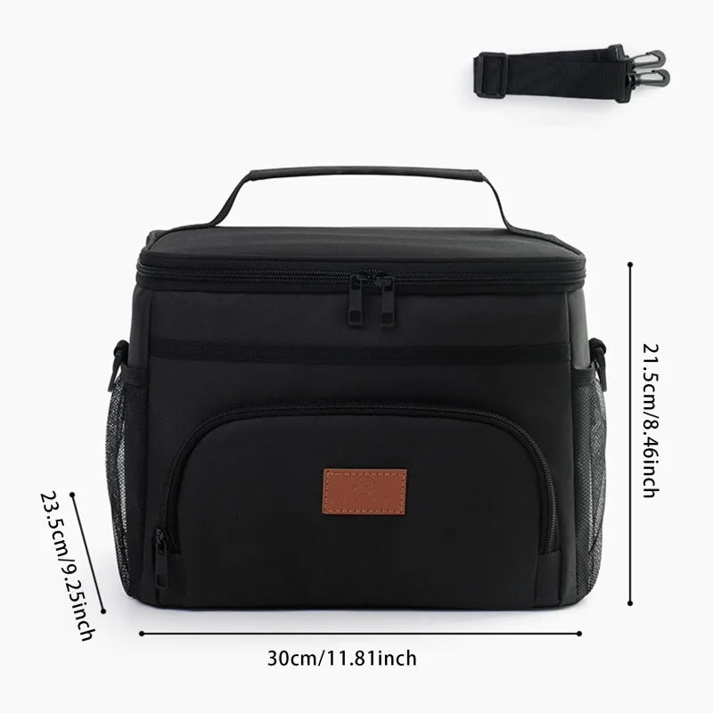 New Tote Cooler Lunch Bags Portable Outdoor Picnic Office School Insulation Bag with Shoulder Strap