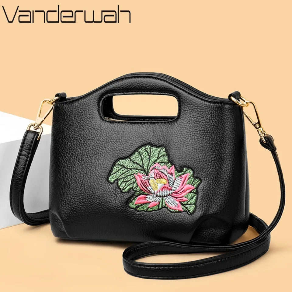 Retro Knurling Women Soft Pu Leather Top-Handle Bags Luxury Shoulder Crossbody Bags High Quality Purses and Handbags Sac A Main