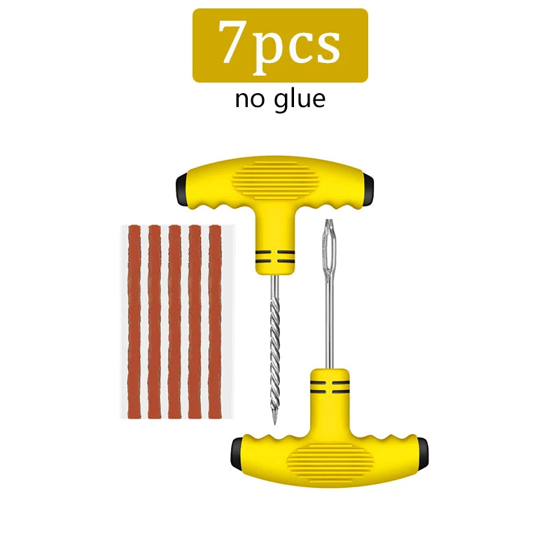 Car Tire Repair Tool Kit Vacuum Tyre patches maintenance special tool with Rubber Strips Glue Auto Bike Motorcycle Puncture Plug