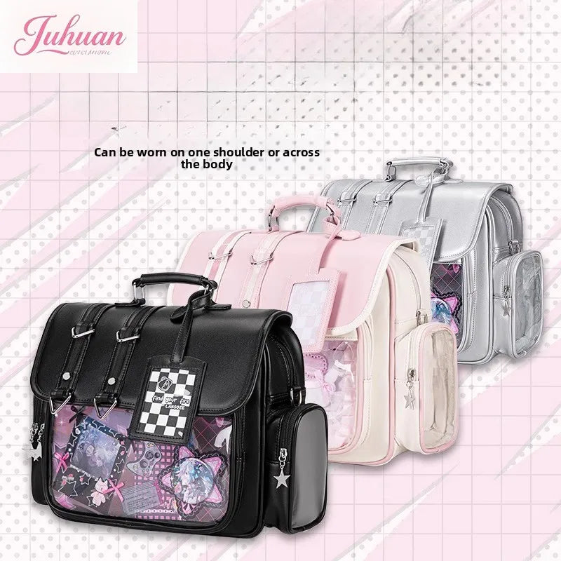 Original Ltabag Backpack Large Food Pain Window Two-dimensional Single Shoulder Messenger Bag Sweet College Schoolbag for Women