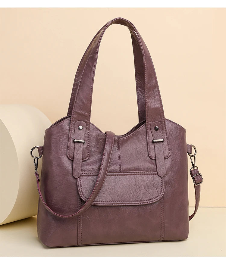 Luxury Soft Leather Handbags Designer Retro Crossbody Bags for Women 2023 New Large Capacity Ladies Shoulder Messenger Bag