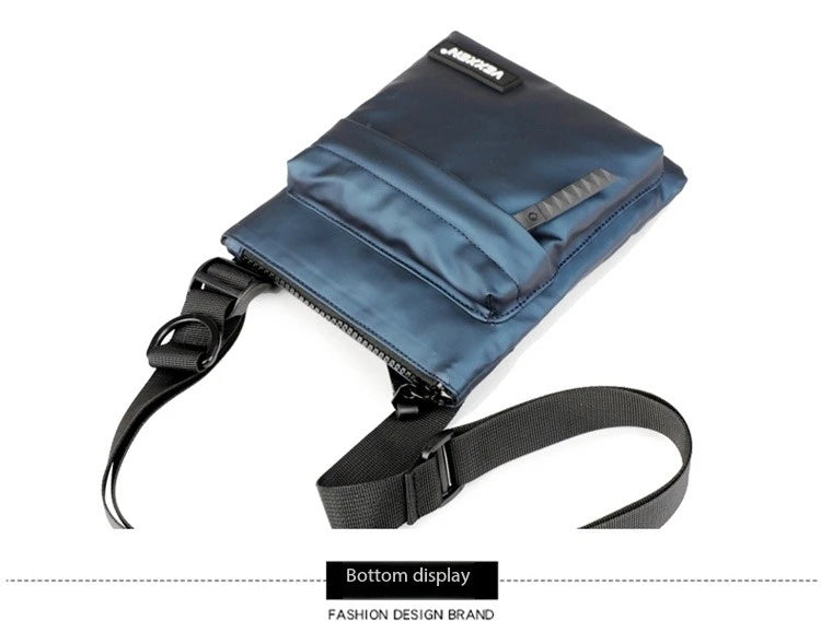Messenger Sling Bags For Men Casual PU Leather Zipper Crossbody Pouch Simple Mini Crossbody Phone Bag Male Side Shoulder Bag