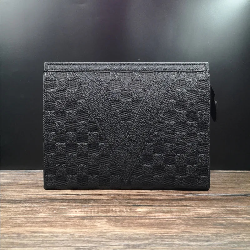 Luxury Men's Clutch Bag High-End Envelope Sle Casual Busin Wallet Trendy Handheld Soft Synthetic Leather for Young Men
