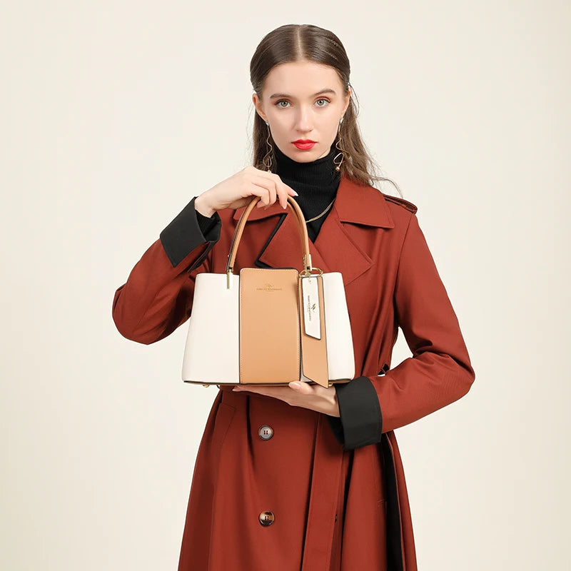 Luxury Handbag Fashion Print Large Capacity Soft Leather Women Shoulder Crossbody Bag Leisure Designer Ladies Purses and Handbag