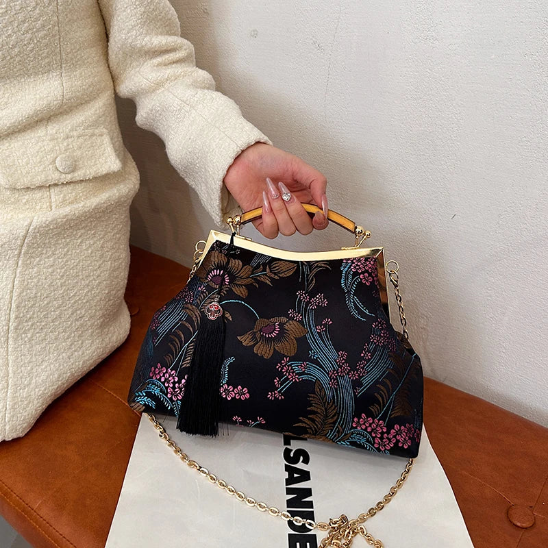 Luxury Women Party Dinner Bag Fashion Ladies Dinner Bag Elegant Wooden handle Simple Formal Gorgeous Crossbody Daily use Purse