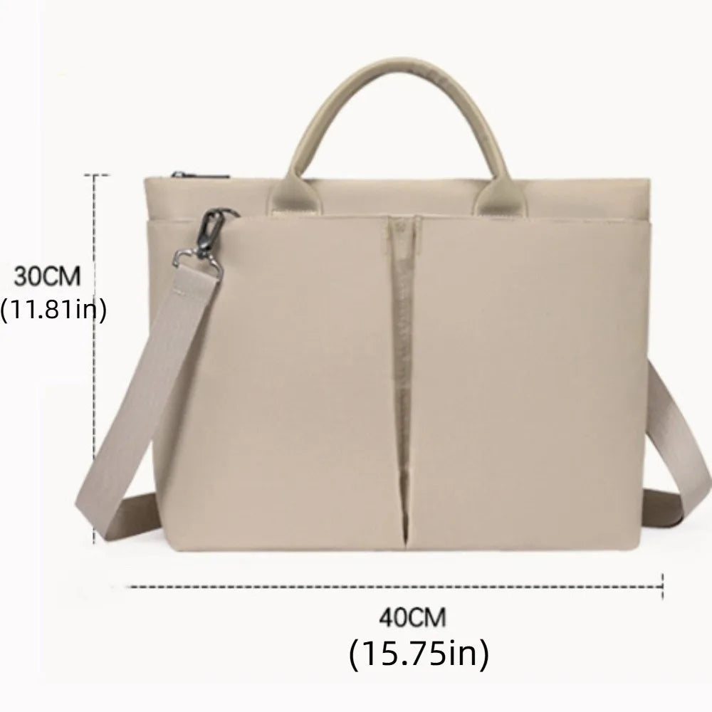 15.6inch Portable Laptop Bags Shoulder Strap with Handle Laptop Handbag Lightweight Solid Color Notebook Sleeve Bag Travel