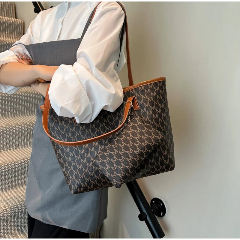 Luxury Women's Handbag Retro Casual Large Capacity Tote Bag Fashion Commuter Shoulder Bag High Quality Women Bag With Coin Purse