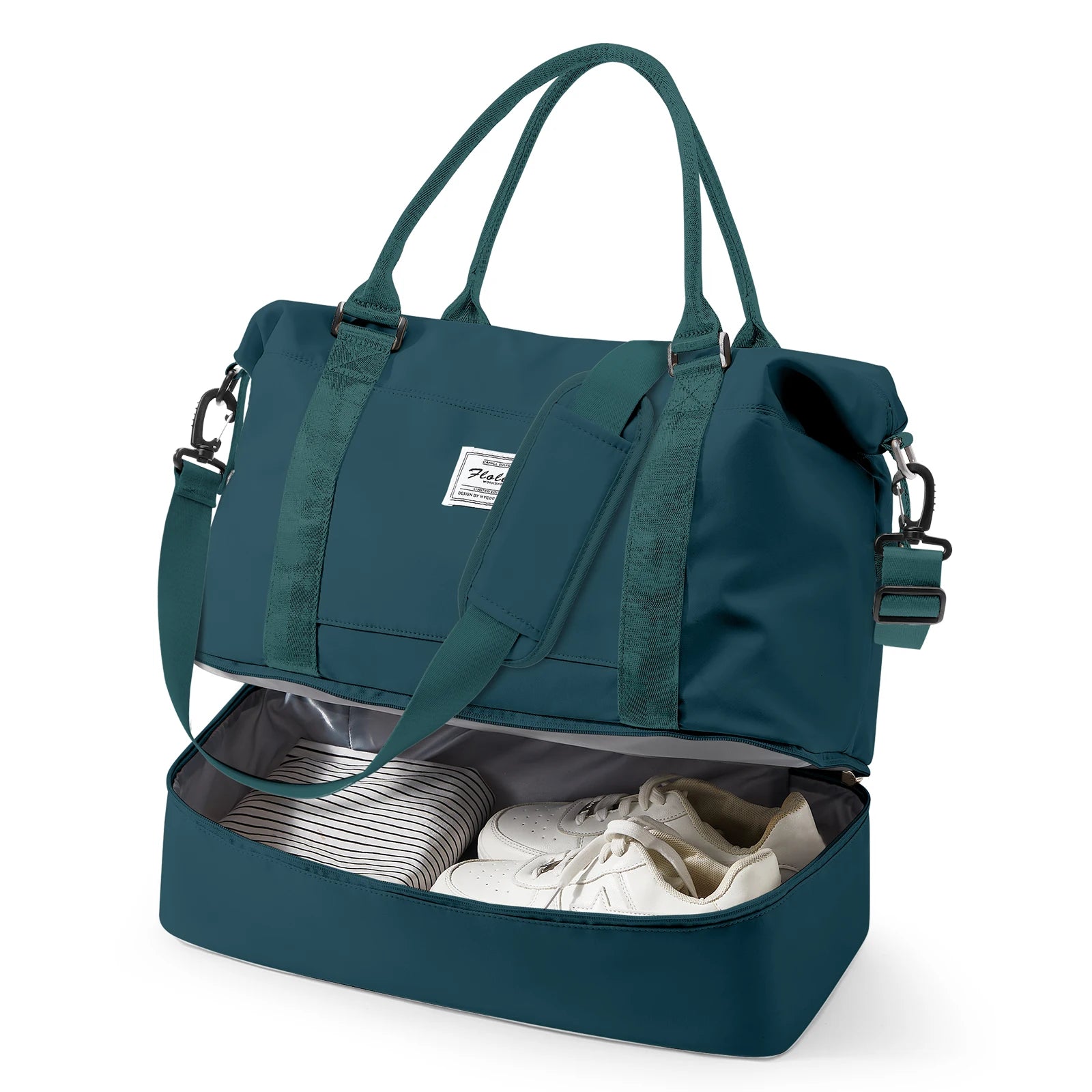 Travel Duffel Bag,Sports Tote Gym Bag Shoulder Weekender Overnight Bag for Women, Carry on Bag with Wet Pocket Expandable Bag