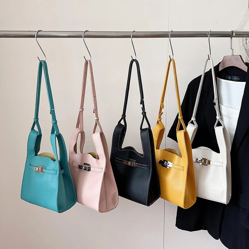 Luxury PU Leather Shoulder Bag, Fashionable Design Handbag, Women's Portable Wallet, Women's Chain Strap Crossbody Bag